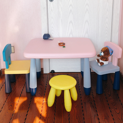 幼儿园桌椅宜家用儿童桌子椅子套装宝宝画写字学习塑料玩具课桌椅