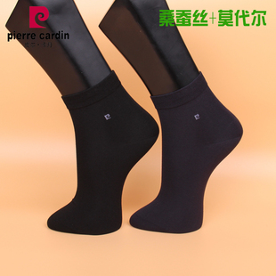 27码 皮尔卡丹男袜0410夏薄桑蚕丝莫代尔短筒商务棉袜25 包邮 满3双
