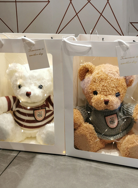 定制毕业熊公仔玩偶泰迪小熊毛绒玩具娃娃送朋友公司LOGO学校礼物