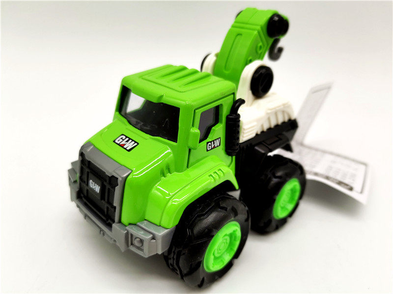 钢力威合金工程车金属惯性大脚车挖掘搅拌翻斗云梯环卫车儿童玩具