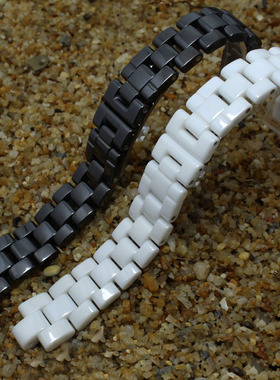 陶瓷手表配件适配女J12优质陶瓷钟表带手表带黑白陶瓷表链陶瓷带