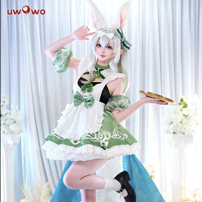 现货悠窝窝原神cosplay 纳西妲 兔兔女仆 cos 女仆装同人C服 草神
