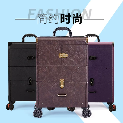 Вместительный и большой универсальный чемодан, большая система хранения для маникюра