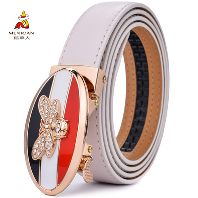 稻草人女牛皮合金扣头