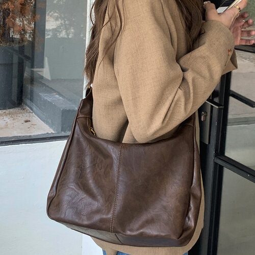 Maillard Retro Korean Tote Bag Women Large Work Shoulder