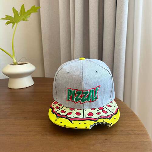 Flat Brim Snapback Baseball Cap Snack Sports Sun Hat