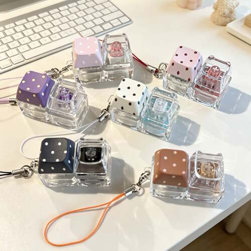 Colorful Tetris Button Keychain Fidget Stress Toy