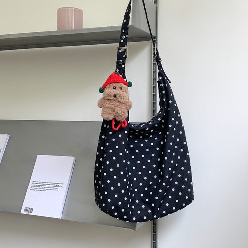 Original Polka Dot Cotton Tote Bag Women Lazy Work Bag
