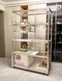 工厂直营铝型材铝合金生猫厕所超大储物空间猫砂柜猫屋猫别墅定制