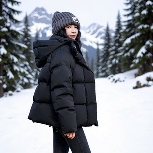 河南台前羽绒冬季加厚连帽羽绒服外套保暖宽松绒子防寒含量95%白