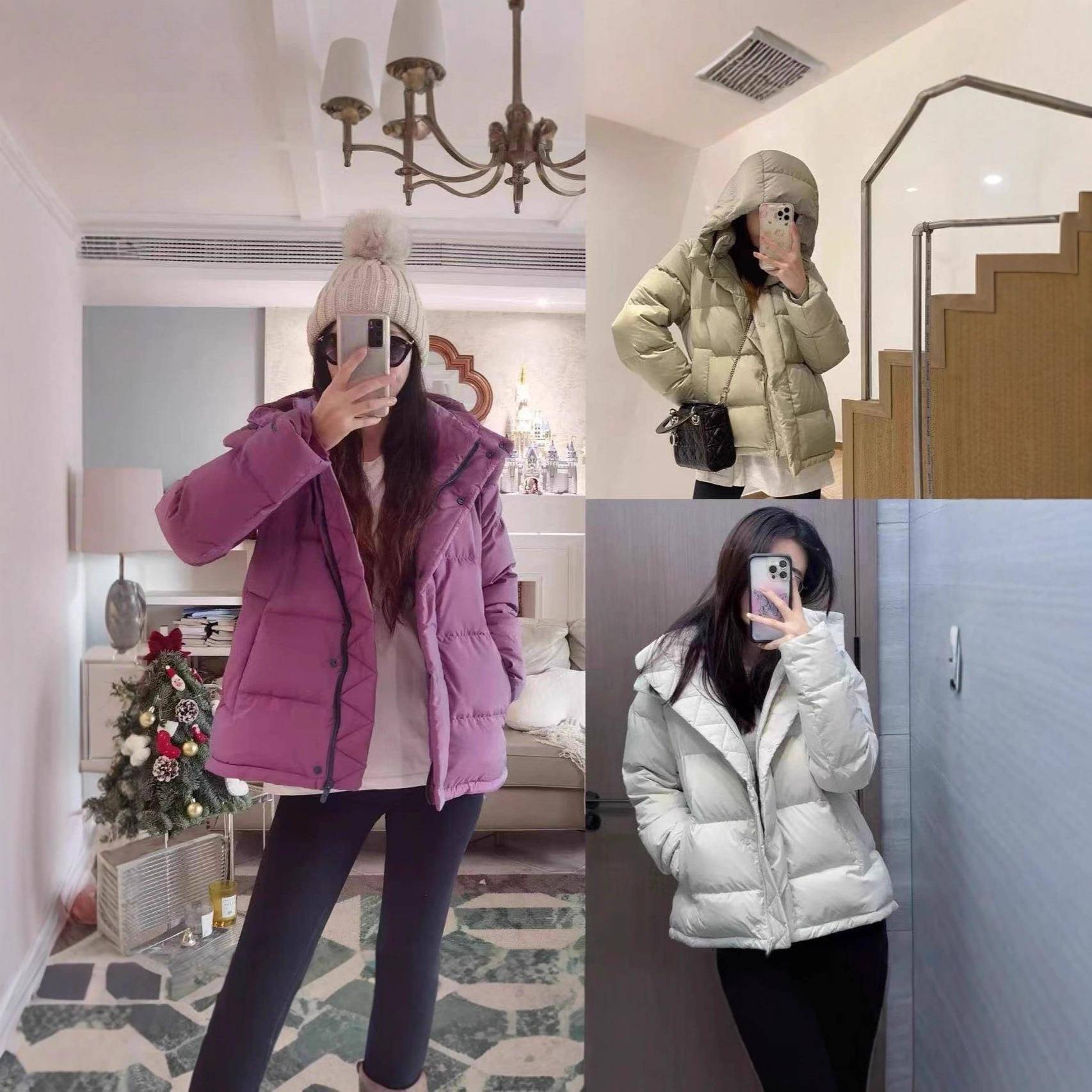 河南台前羽绒露露LULU五格泡芙连帽90白鸭羽绒服加厚宽松高端男女