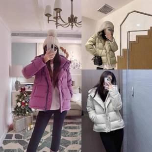 河南台前羽绒露露LULU五格泡芙连帽90白鸭羽绒服加厚宽松高端男女