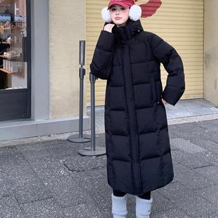 河南台前羽绒谷纪羽绒服女过膝超长款冬季加厚2025年新款韩版宽松