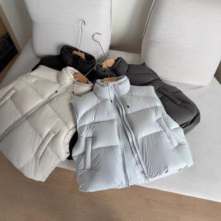 河南台前羽绒立领羽绒马甲女短款云朵泡芙2025新款90绒感加厚宽松