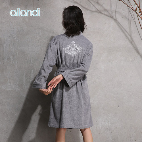AILANDI全棉酒店刺绣布料浴袍