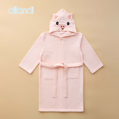 卡通儿童纯棉纱布吸水速干浴袍