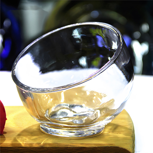 玻璃碗猫水碗透明猫碗斜口猫咪喝水狗碗宠物狗狗饮水盆专用大容量