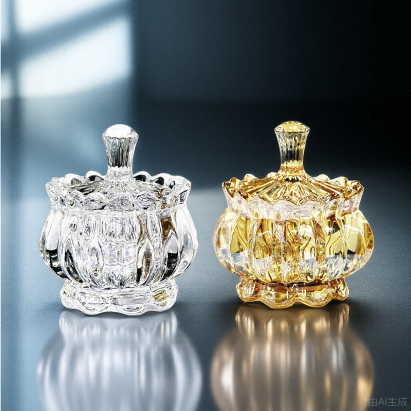 水晶玻璃烟灰缸带盖网红收灰缸