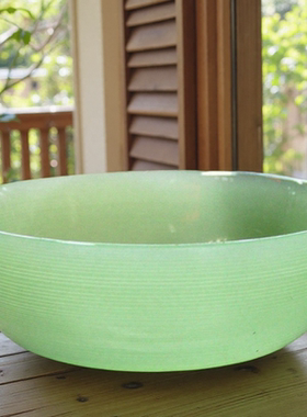 奶玉色盘子绿色翡翠盆玻璃碗仿玉石果盘碟水果盘小碟子高颜值火锅