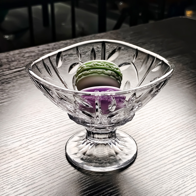 高脚水晶玻璃果碗高级感冰淇淋碗