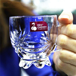 2025新款 水晶玻璃杯小酒杯三两啤酒杯子茶杯白酒带把手高级感家用