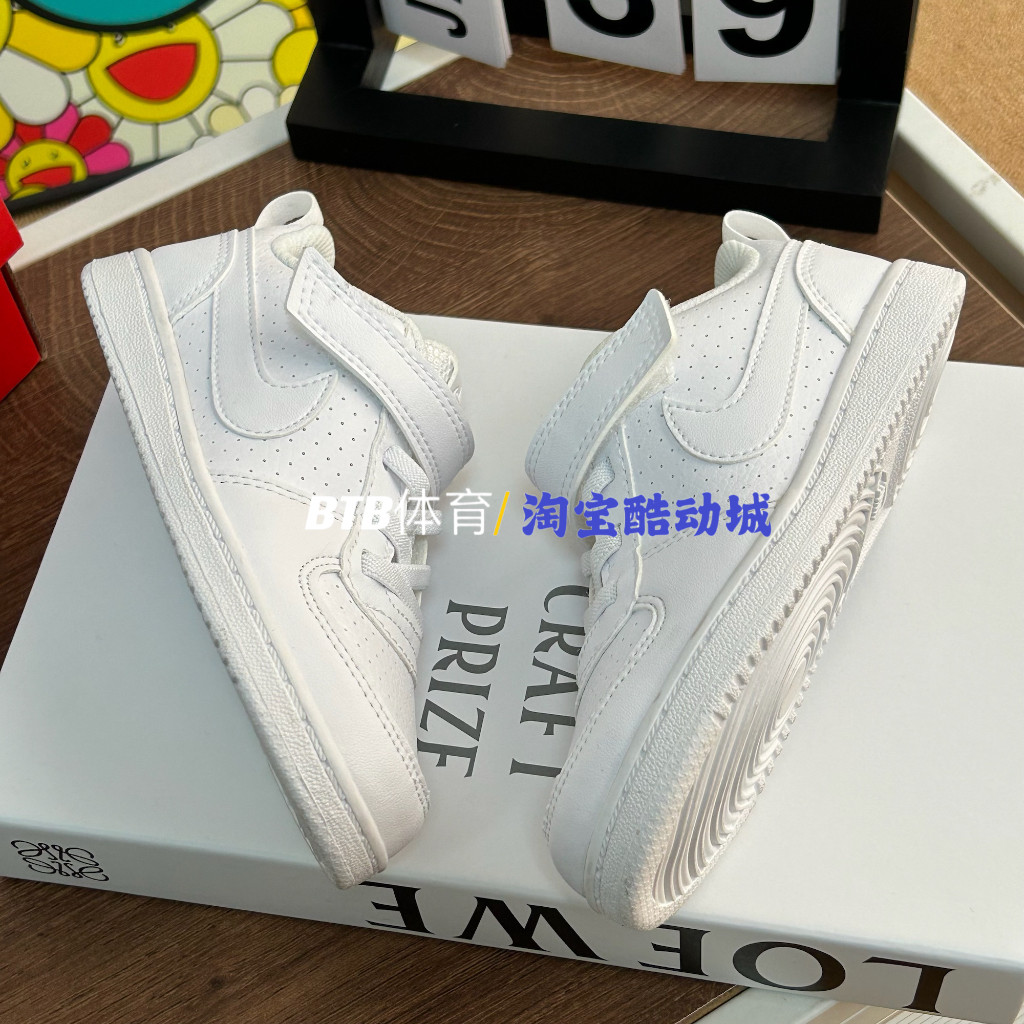 耐克Nike Court Borough Low  儿童经典小白鞋运动鞋AV3172-100