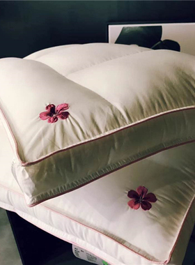 颜值控！高端家用情侣定制枕全棉养生单人枕芯柔软高弹枕一对拍二