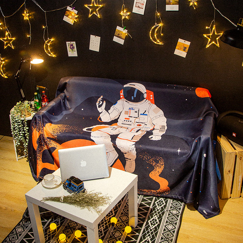 个性创意宇航员沙发巾扶手全盖布可定制尺寸沙发垫防尘耐脏沙发套