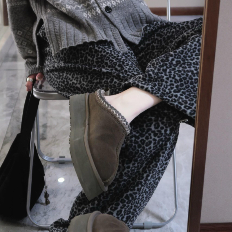 名族风包头拖鞋厚底加绒雪地靴冬