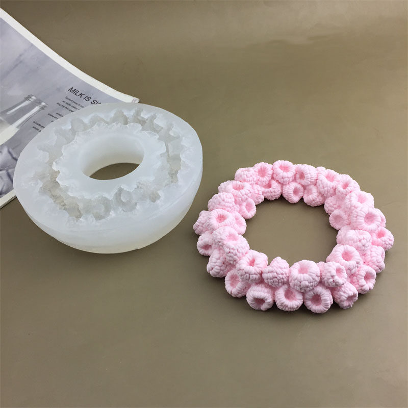 树莓果圈桑葚花环硅胶模具自制翻糖蛋糕装饰巧克力扩香石膏摆件模