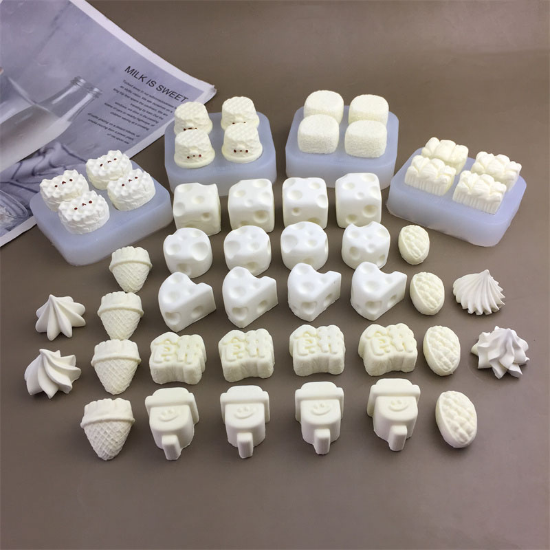 DIY奶酪小熊蛋筒华夫饼小鼻噶硅胶模具巧克力滴胶石膏装饰配件模