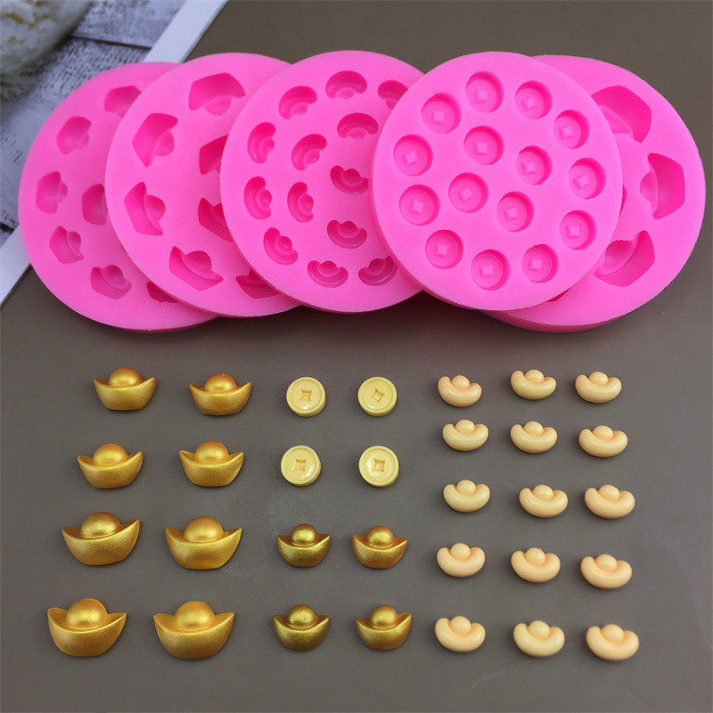 仿真元宝铜钱中国风装饰硅胶模具 翻糖巧克力蛋糕DIY烘焙石膏磨具,厨房/烹饪用具,烘焙模具,淘宝优惠券,粉丝福利购,淘宝优惠卷