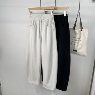 乾尚2026春季新款舒适休闲裤男直筒宽松百搭弯刀松紧腰卫裤长裤潮