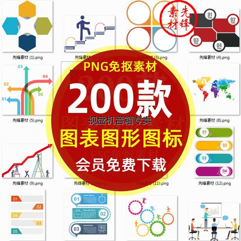 商务策划图标图表ppt方案图形png图片 指标按钮标题标签插图素材