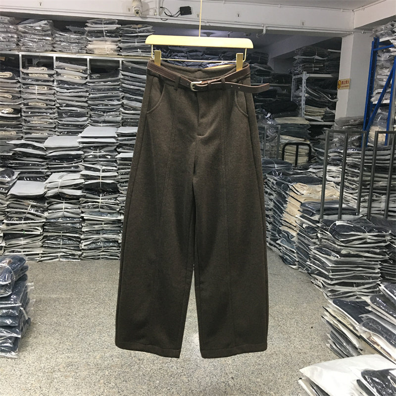 2025冬大码醋酸羊绒加厚加绒阔腿裤女宽松显瘦通勤遮胯显瘦弯刀裤,女装/女士精品,休闲裤,淘宝优惠券,粉丝福利购,淘宝优惠卷