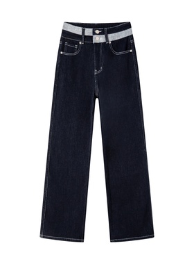 LOLOBLUES加绒上新品质女神牛仔裤直筒裤长裤子-50145