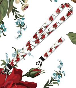 新款挂绳学生手机长短款挂绳挂脖绳子防丢绳玫瑰花绳U盘钥匙挂链