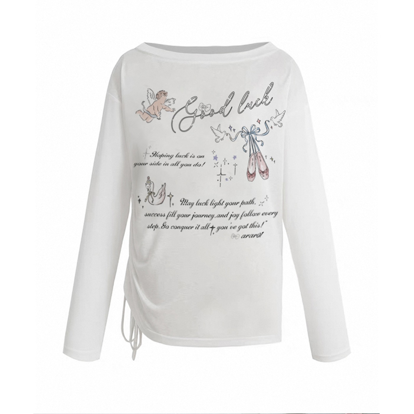 ARAR01 原创“祝福天使”天丝薄款微透莱赛尔防晒罩衫斜肩长袖女