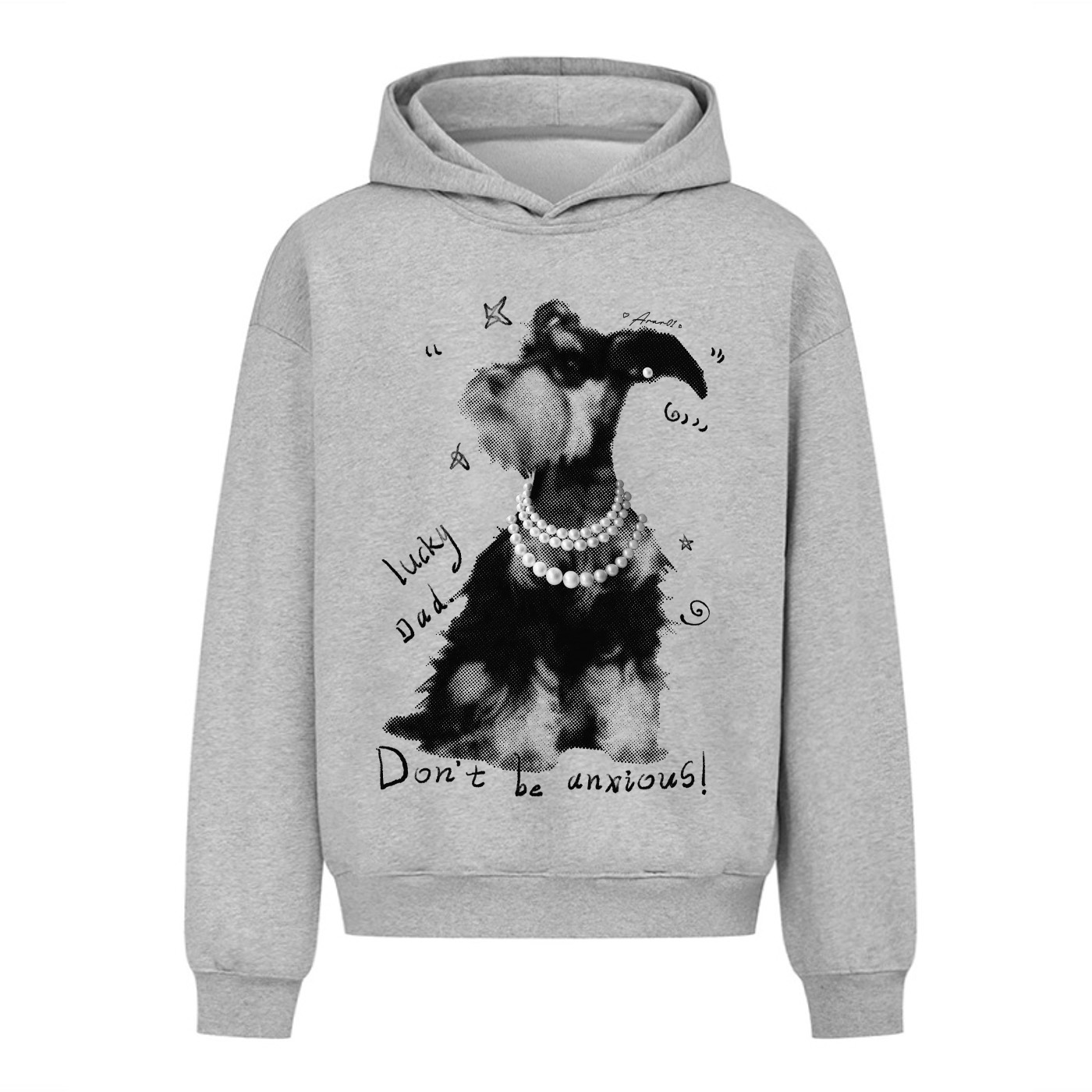 ARAR01 原创“雪纳瑞波点小狗”连帽卫衣美式潮牌宽松秋男女同款