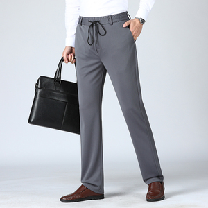 男士松紧腰休闲裤直筒高弹力卫裤男款运动裤中青年长裤子5240P30