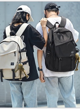韩版大容量学生书包男女大容量双肩包大学生森系时尚潮流旅行背包