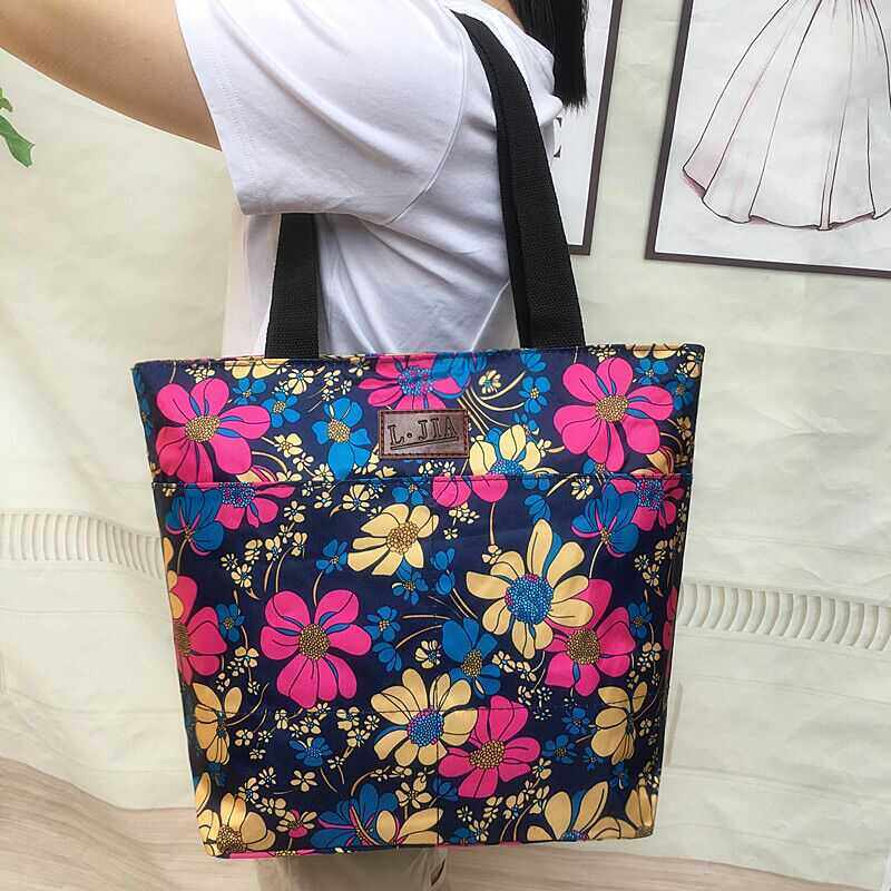 新款折叠环保拉链锁加厚大号防泼水单肩便携旅行购物袋买菜女包,箱包皮具/热销女包/男包,托特包,淘宝优惠券,粉丝福利购,淘宝优惠卷