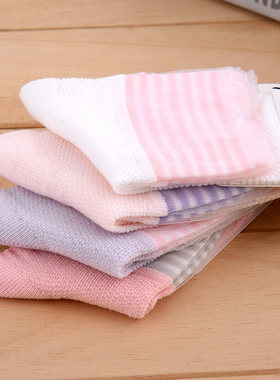 女童袜子纯棉堆堆袜可爱中筒袜