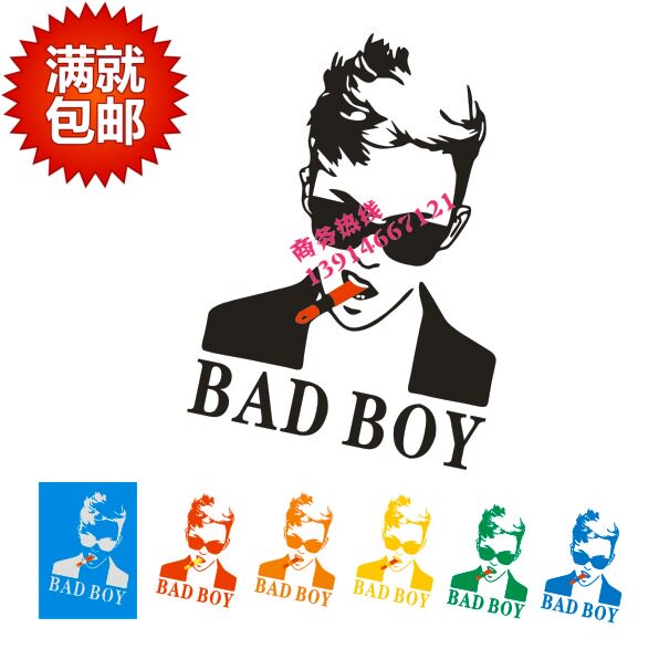 汽车贴纸权志龙GD bigbang明星个性人物划痕遮挡车身贴创意热贴