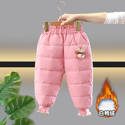 女童羽绒裤加厚裤子儿童棉裤冬装