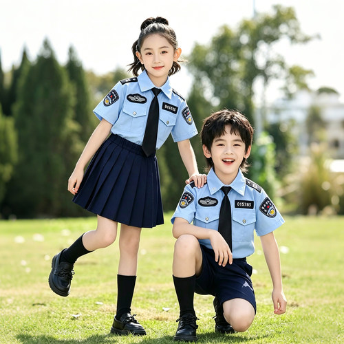 六一儿童演出服男童警官衣服套装