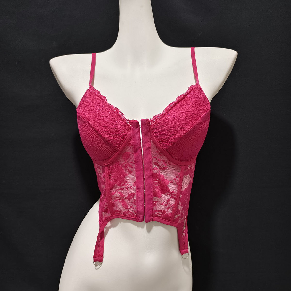 性感小码鱼骨胸衣薄款蕾丝透视诱惑露背美背文胸带胸垫无钢圈辣妹