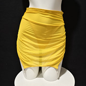 欧美性感透视超短裙辣妹诱惑薄款 褶皱半身裙不规则开叉纱裙包臀