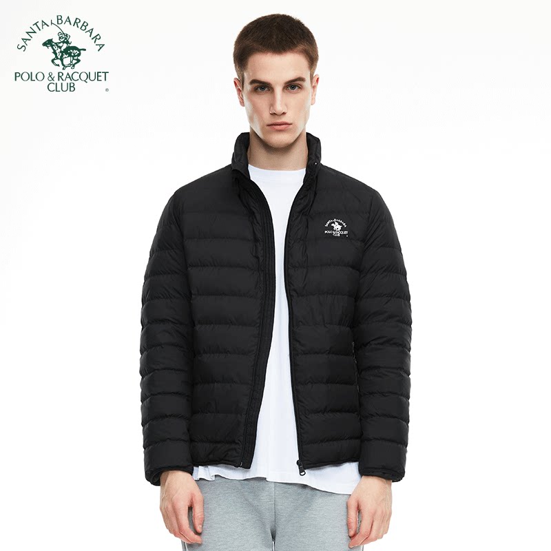 polo/圣大保罗专柜正品男士羽绒服立领双袋短款保暖外套轻盈简约