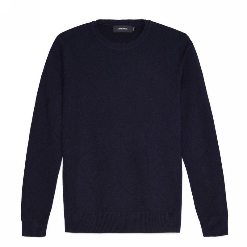 fog伦敦雾秋冬圆领提花套头毛衣